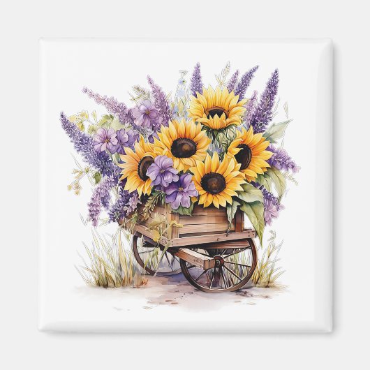 Lavendel & Sonnenblumen Magnet (Vorne)