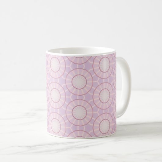Lavendel-Sonnenstrahl-Geometrie Kaffeetasse (VorderseiteRechts)