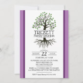 Lavendel-Stammbaum-Familien-Wiedersehen Einladung (Vorderseite)