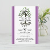 Lavendel-Stammbaum-Familien-Wiedersehen Einladung (Stehend Vorderseite)