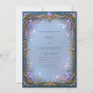 Lavendel-Starlight-Filigree-Hochzeit Einladung