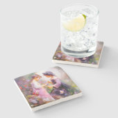 Lavendel Steinuntersetzer (Seitenansicht)