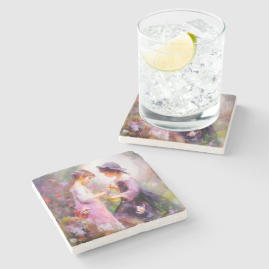 Lavendel Steinuntersetzer (Seitenansicht)