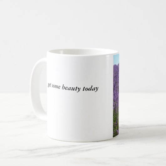 Lavendel stellt Sequim, WA Tasse auf (Vorderseite Links)