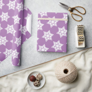 Lavendel Stern Davids Jüdisch Geschenkpapier