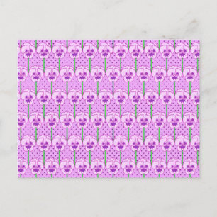 Lavendel-Stiefmütterchen - Retro-Tapete Postkarte