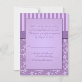 Lavendel-Streifen R.S.V.P.-Karte RSVP Karte (Rückseite)