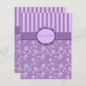 Lavendel-Streifen R.S.V.P.-Karte RSVP Karte (Vorne/Hinten)