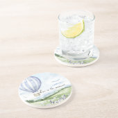 Lavendel Stripes Balloon Brautparty Getränkeuntersetzer (Seite)