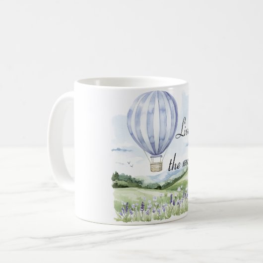 Lavendel Stripes Balloon Brautparty Kaffeetasse (Vorderseite Links)