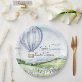 Lavendel Stripes Balloon Brautparty Pappteller