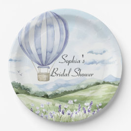 Lavendel Stripes Balloon Brautparty Pappteller