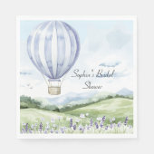 Lavendel Stripes Balloon Brautparty Serviette (Vorderseite)