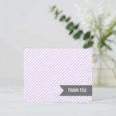 Lavendel Stripes Flat Dankeschön Einladung (Stehend Vorderseite)