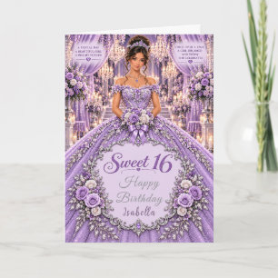 Lavendel Sweet 16 Feier Karte