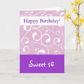 Lavendel Swirl, Happy Birthday Sweet 16 Karte (Gelbe Blume)
