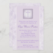 Lavendel-Taufe/Einladung zur Feier Einladung (Vorne/Hinten)
