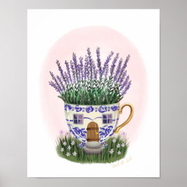 Lavendel Teacup Hütte Print Poster