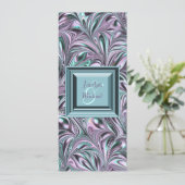 Lavendel-Teal-Blau-Hochzeitsprogramm Programm (Stehend Vorderseite)