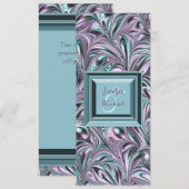 Lavendel-Teal-Blau-Hochzeitsprogramm Programm (Vorne/Hinten)