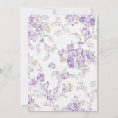 Lavendel Tee Party Brunch Blumenkohl Brautparty Einladung (Rückseite)