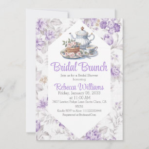 Lavendel Tee Party Brunch Blumenkohl Brautparty Einladung
