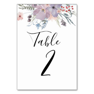 Lavendel Tischnummer. Lila Hochzeit Tischnummer