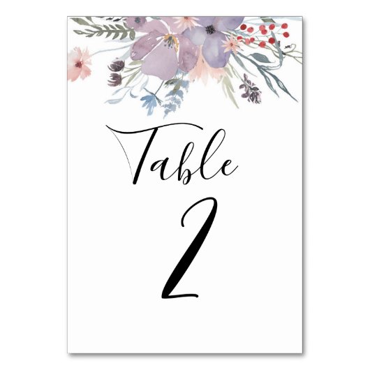 Lavendel Tischnummer. Lila Hochzeit Tischnummer (Vorderseite)