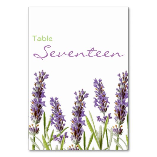 Lavendel-Tischnummer Tischnummer (Rückseite)