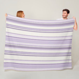 Lavendel-Töne weiche Elfenbein-Streifen Fleecedecke