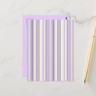 Lavendel-Töne weiche Elfenbein-Streifen Postkarte