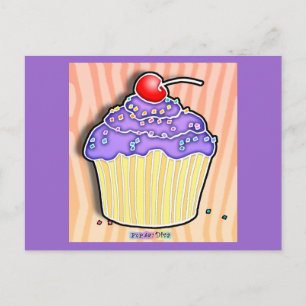 Lavendel Traube Mattierte CUPCAKE POSTCARD Postkarte