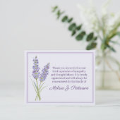 Lavendel Trauerkarte Danke Lavendelblüte (Stehend Vorderseite)