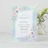 Lavendel-Träumende-Bloom-Hochzeit Einladung (Stehend Vorderseite)
