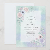 Lavendel-Träumende-Bloom-Hochzeit Einladung (Vorne/Hinten)