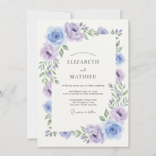 Lavendel-Träumende Frühlingsrosen-Hochzeit Einladung