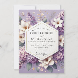 Lavendel Traumhafte Blütenhochzeit Einladung