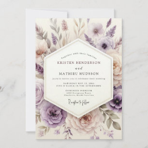 Lavendel Traumhafte Florale Hochzeit Einladung