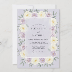 Lavendel Traumhafte Rosenhochzeit Einladung