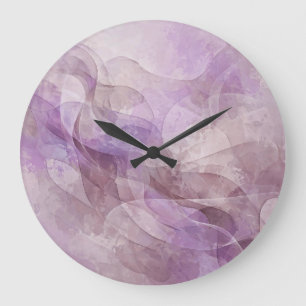 Lavendel Traumhafter Wirbel Lila Mauve Lavendel Große Wanduhr