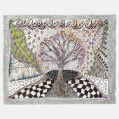 Lavendel Tree 2024 Fleecedecke (Vorderseite (Horizontal))