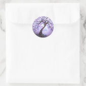 Lavendel Tree of Life Runder Aufkleber (Tasche)