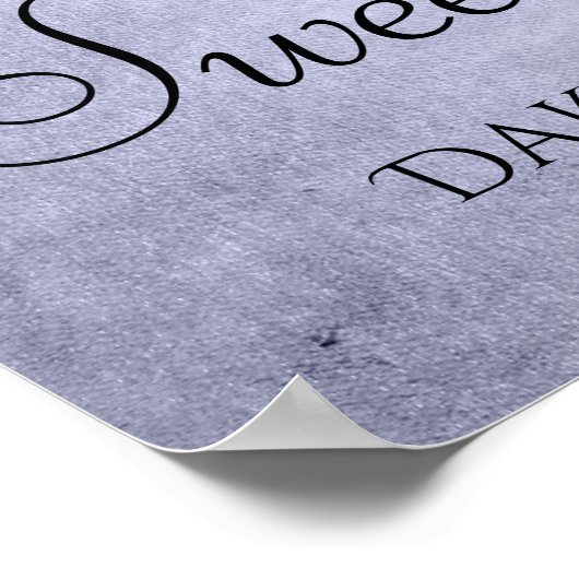 Lavendel Tropfen Sweet 16 Party | Lila Chic Script Poster (Ecke)