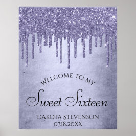 Lavendel Tropfen Sweet 16 Party | Lila Chic Script Poster