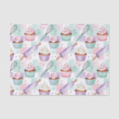 Lavendel Türkis Cupcake Whimsical Backen Seidenpapier (Vorderseite)
