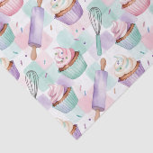 Lavendel Türkis Cupcake Whimsical Backen Seidenpapier (Ausschnitt)
