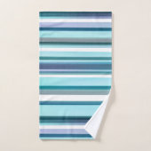 Lavendel Türkis Wasserfarben Streifen Badhandtuch Set (Handtuch)