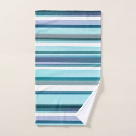Lavendel Türkis Wasserfarben Streifen Badhandtuch Set (Handtuch)
