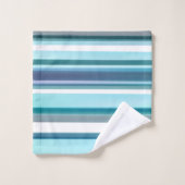 Lavendel Türkis Wasserfarben Streifen Badhandtuch Set (Waschlappen)