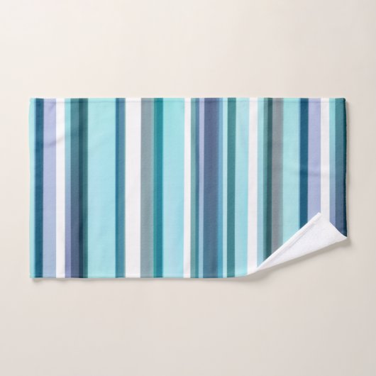 Lavendel Türkis Wasserfarben Streifen Badhandtuch Set (Handtuch)